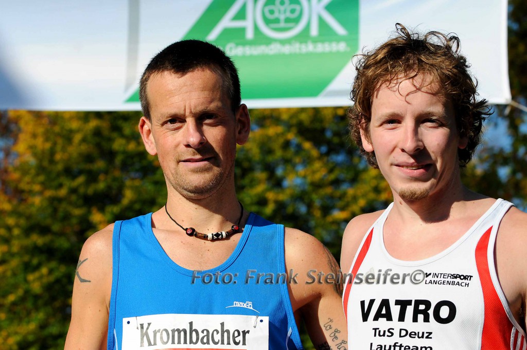 Die schnellsten zwei auf der Königsstrecke über 27,158 Kilometer: Sieger Tim Dally (TuS Deuz/rechts) und der Zweitplatzierte Frank Hardenack. (Neuenkleusheim) 