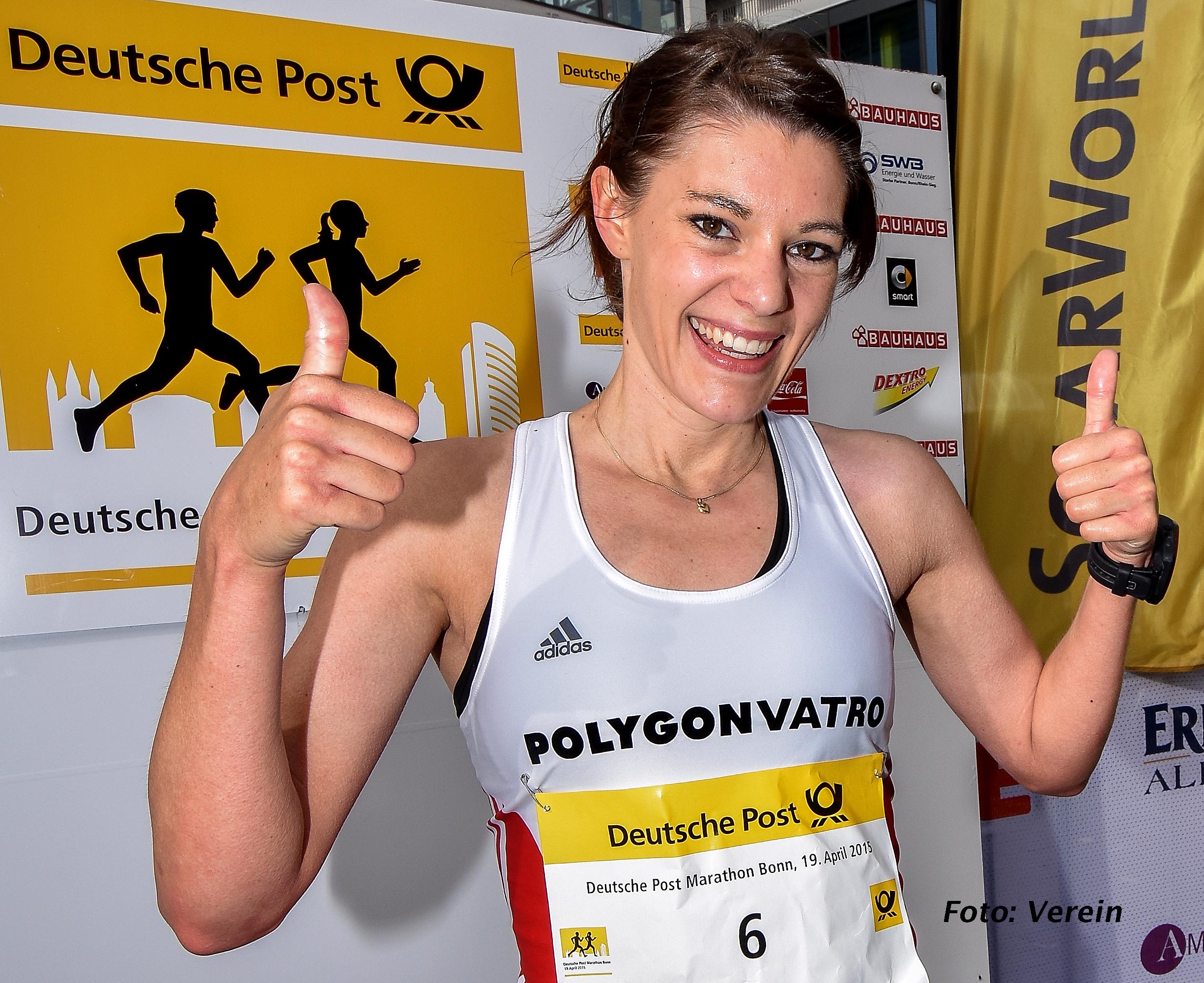 Die Altenkircherin Tina Schneider gewinnt überraschend den Halbmarathon in Bonn in 1:22:01 Stunden.  Foto: TuS Deuz