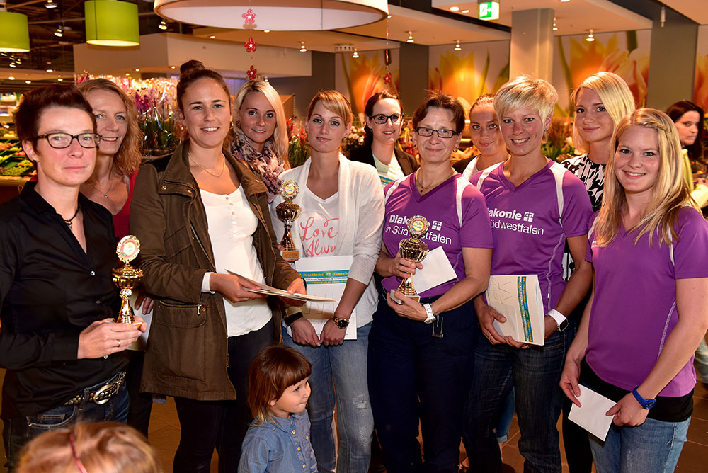 Die Siegerinnen in der Frauen-Wertung beim 12. Siegerländer AOK-Firmenlauf.