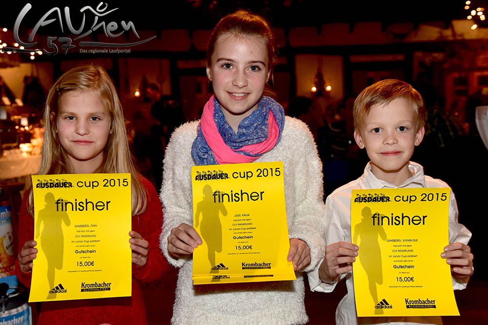 Ausdauer-Cup-Siegerehrung im Junior-Cup (teilnehmerstärkste Vereine): 2. Platz für den CLV Siegerland